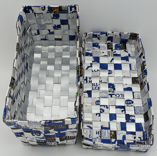 Handgefertigtes Utensilo aus Tetrapack-Milchtüten