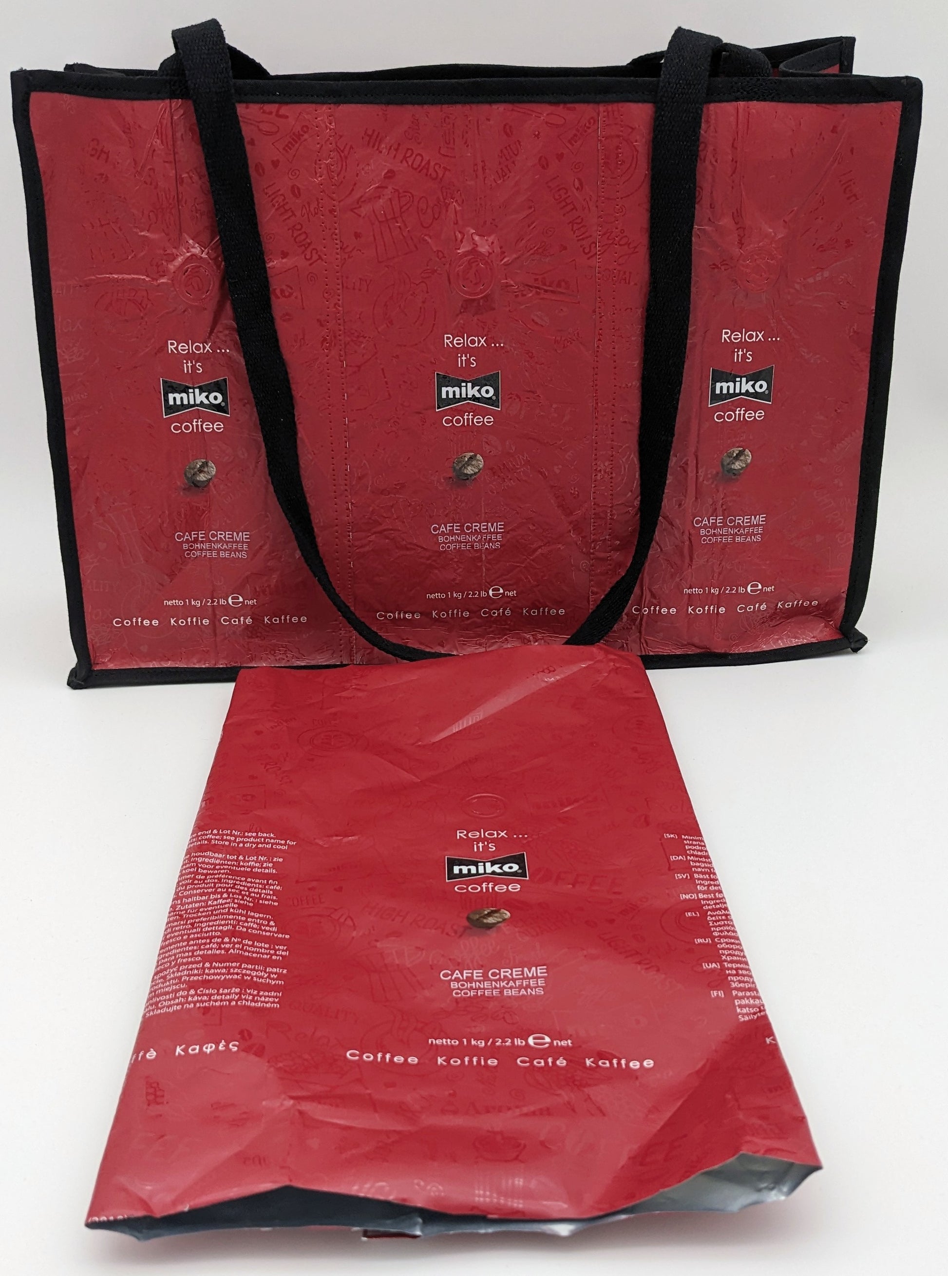 Miko Kaffeetüten-Tasche  handgefertigte nachhaltige Tasche mit Original-Kaffeetüte