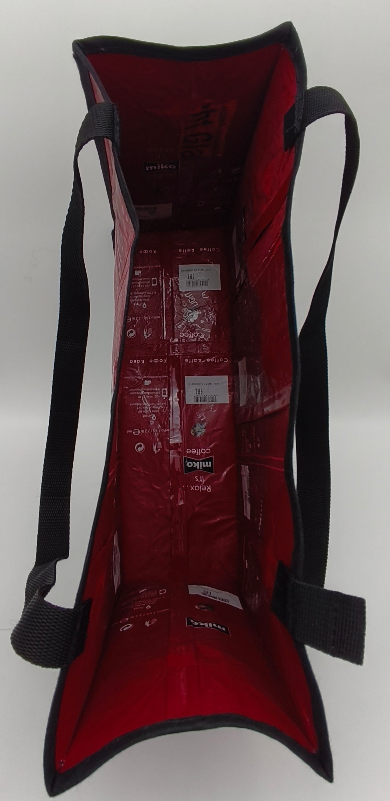 Schultertasche Kaffeerot Innenansicht